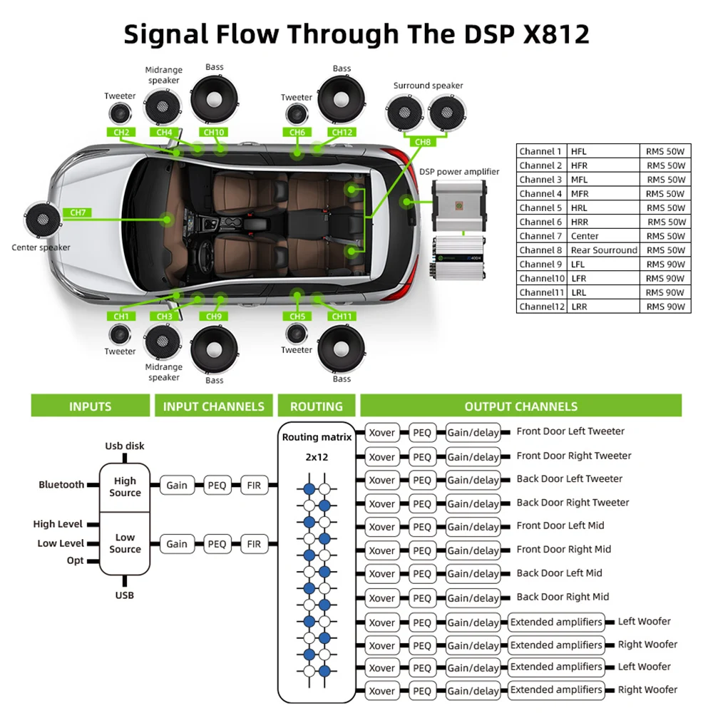 12 Channel Digital Sound Processor with 8 Channel Amplifier