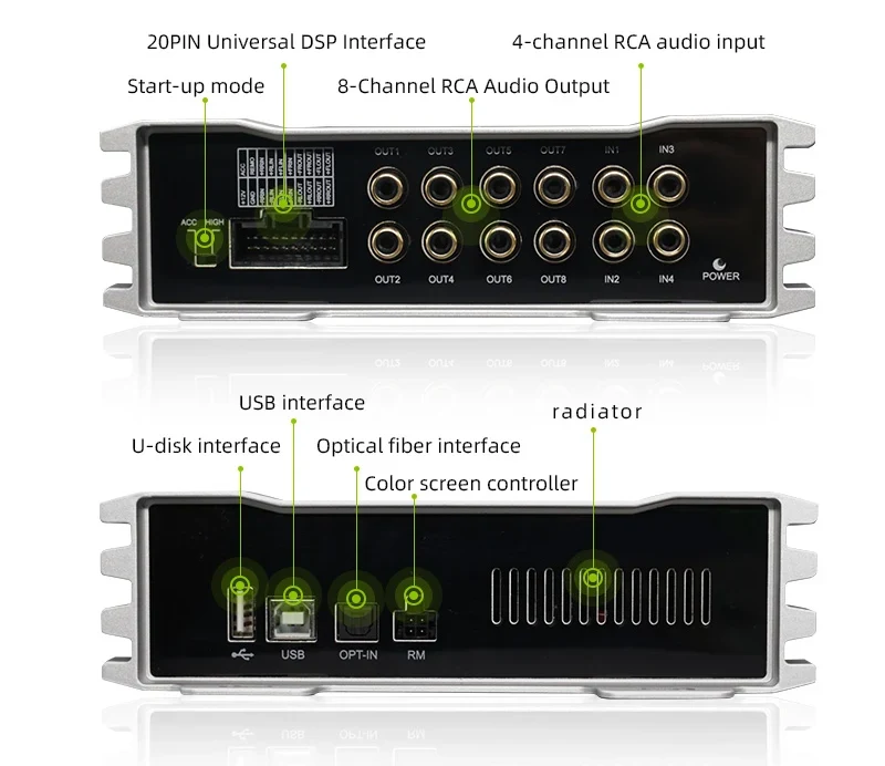 Car Sound Amplifier 4 Ch DSP audio 8-channel Digital Sound Processors